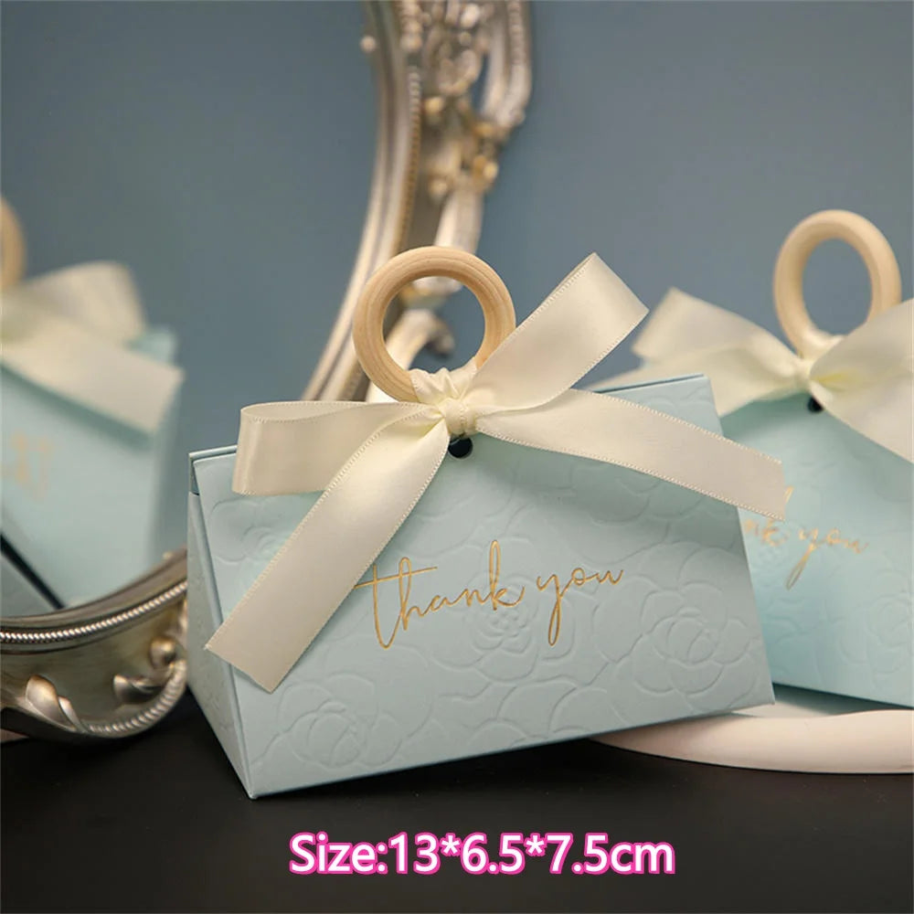 Christmas Gift Paper Bags Transparent Window For Candy Cookie Nougat Packaging Xmas New Year Party Decora