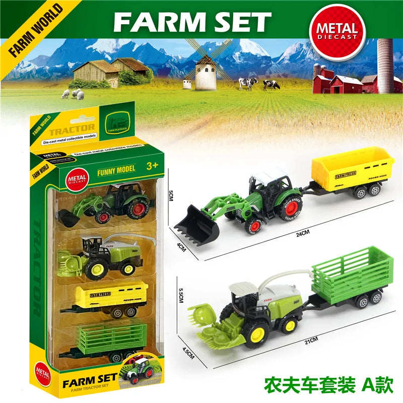 Alloy Farmer's Car Model Harvester Tractor Farm Toy Car Car Model Children's Gift