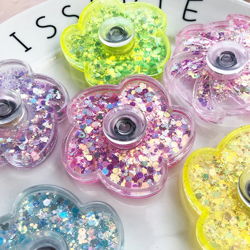 Fidget Spinner Rustling Portable High Rotational Speed Petal-like Spinning Gyro Colorful Sequined Desk Stress Relief Toy Gifts