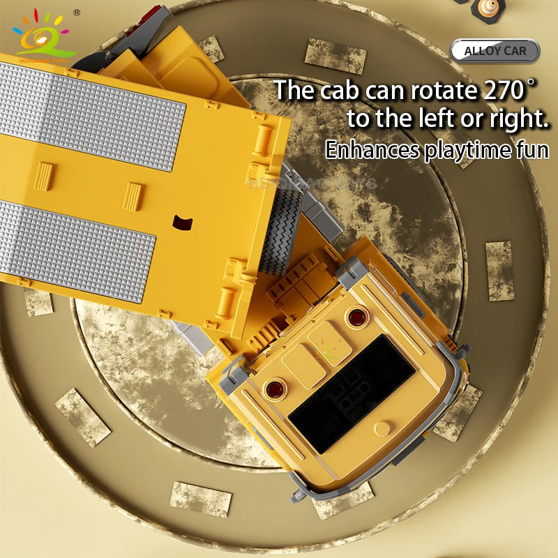 1:40 Scale Die-Cast Tow Truck Model with Excavator and Bulldozer Inertia-Driven with Sound and Light Effects Boys' Toy Gift