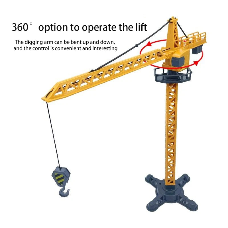 Toys for Boys Tower Crane Tractor Kids Excavator Bulldozer Forklift Trucks Model Diecast Farm Engineering Alloy+Plastic Vehicle