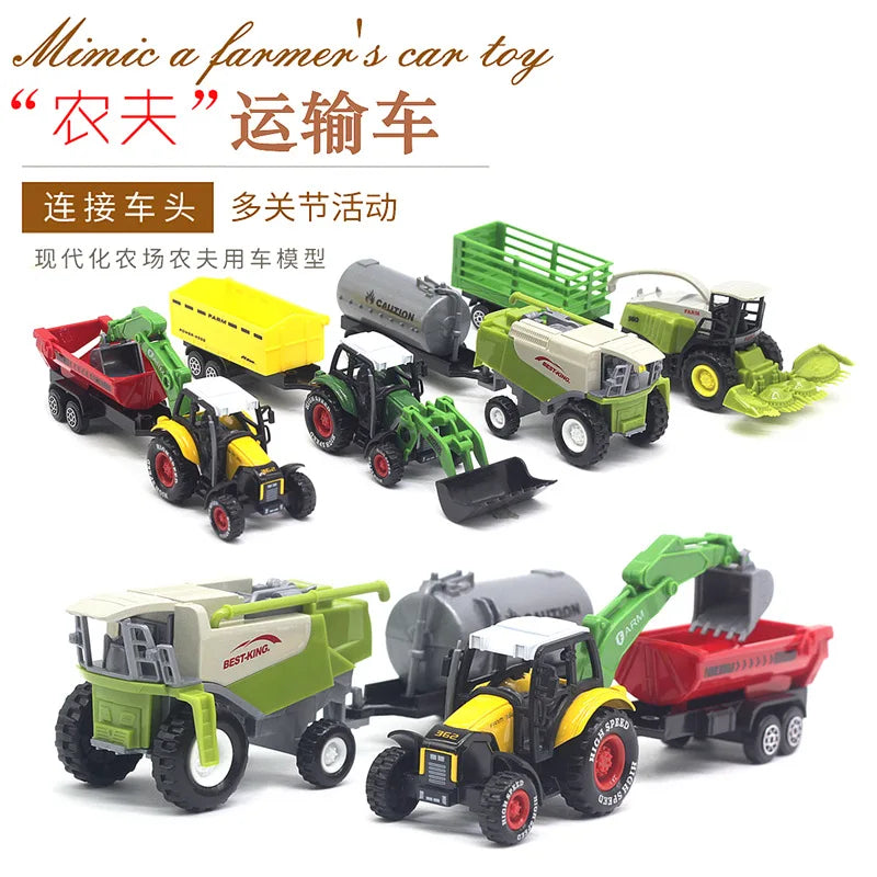 Alloy Farmer's Car Model Harvester Tractor Farm Toy Car Car Model Children's Gift