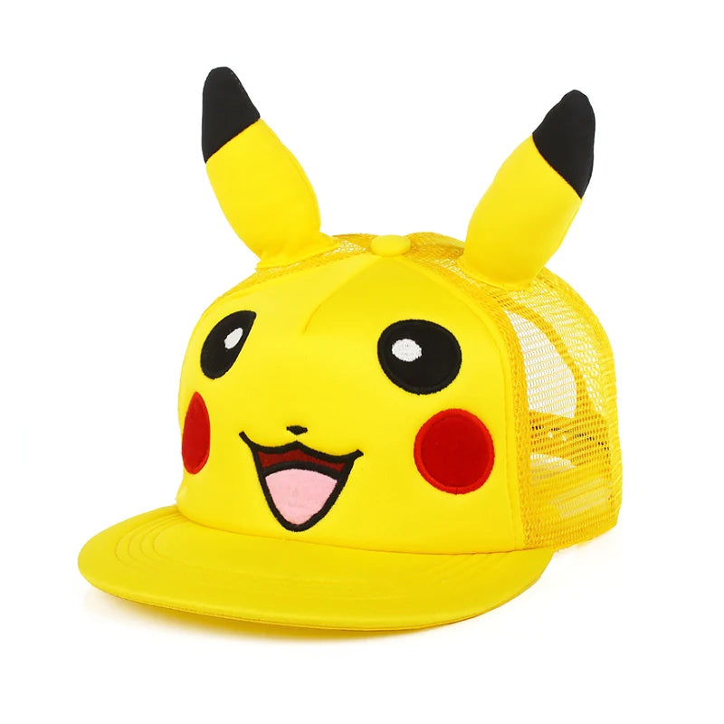 Pokemon Anime Cartoon Series Children Hat Flat brimmed hat Sun Hat Adjustable Adult Outdoor Sports Baseball Cap Cosplay Gifts