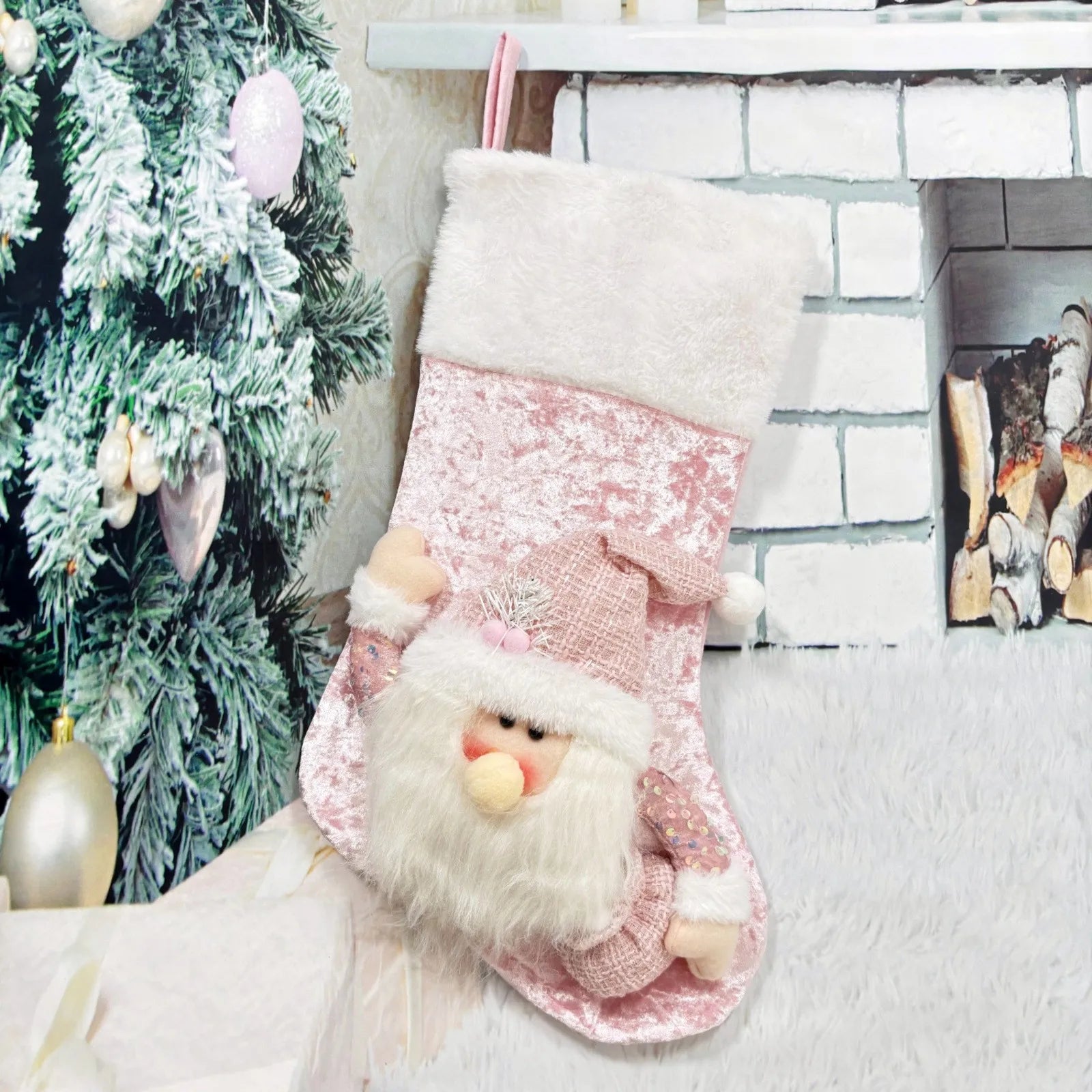 Christmas Stockings Socks Santa Snowman Hanging Xmas Tree Ornaments Christmas Decor For Home New Year Navidad Candy Gift Bags