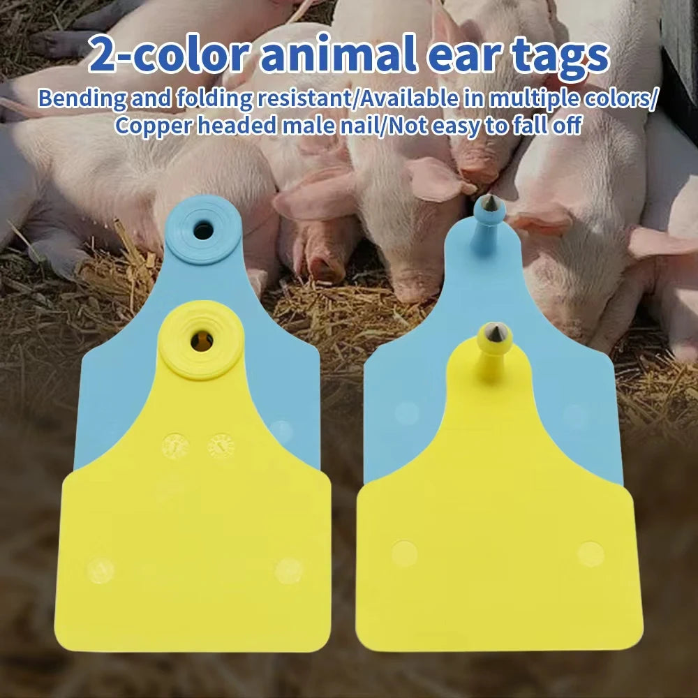 5 Pcs TPU Double-sided Cattle Ear Tag Signs Wordless Ear Tag Blank Label Custom Number Cow Earrings Farm Animal Identification