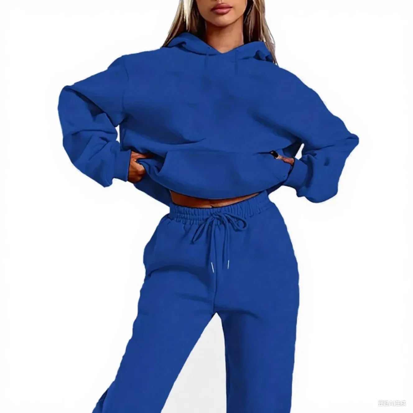 2025 Autumn Woman Clothes Solid Color Casual Fashion Long Pants Long Sleeve Hoodie New Two Piece Set Big Size Women'S Tracksuit