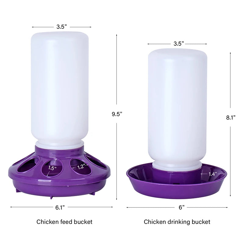 1L Poultry New Thickened Feeder and Drinker Chicken Feeder Bucket Automatic Water Food Dispenser Chick Drinker Feeding Bucket