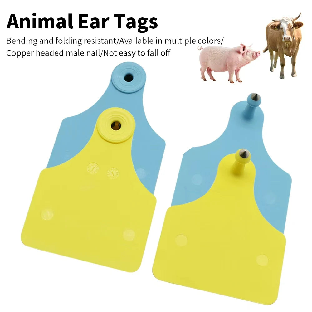 5 Pcs TPU Double-sided Cattle Ear Tag Signs Wordless Ear Tag Blank Label Custom Number Cow Earrings Farm Animal Identification