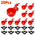 20Pc Chicken Drinker Cup Poultry Automatic Drinking Chicken Feeder Plastic Poultry Waterer Drinking Water Feeder for Chicks Duck