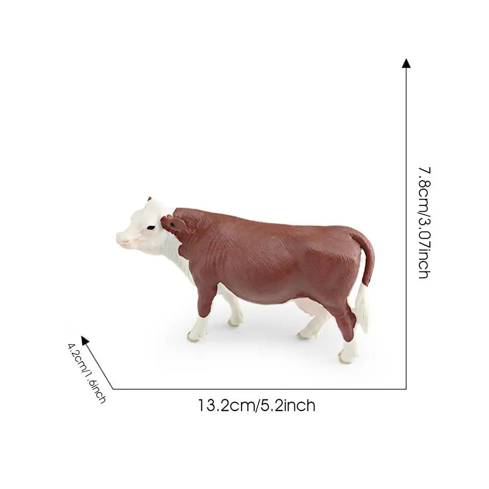 Farm Cattle Toy Realistic Miniatures Cattle Cow Figurine Garden Cattle Figurines Collection Model Toy For Kids Gift