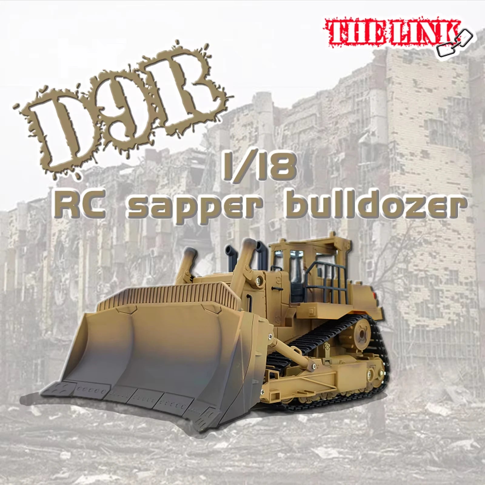 HUINA 1554 1:16 RC Truck Model Remote Controlled Bulldozer D9R 1:18 Alloy Tractor Cars Engineering Cars Trucks Toys Boys Gifts