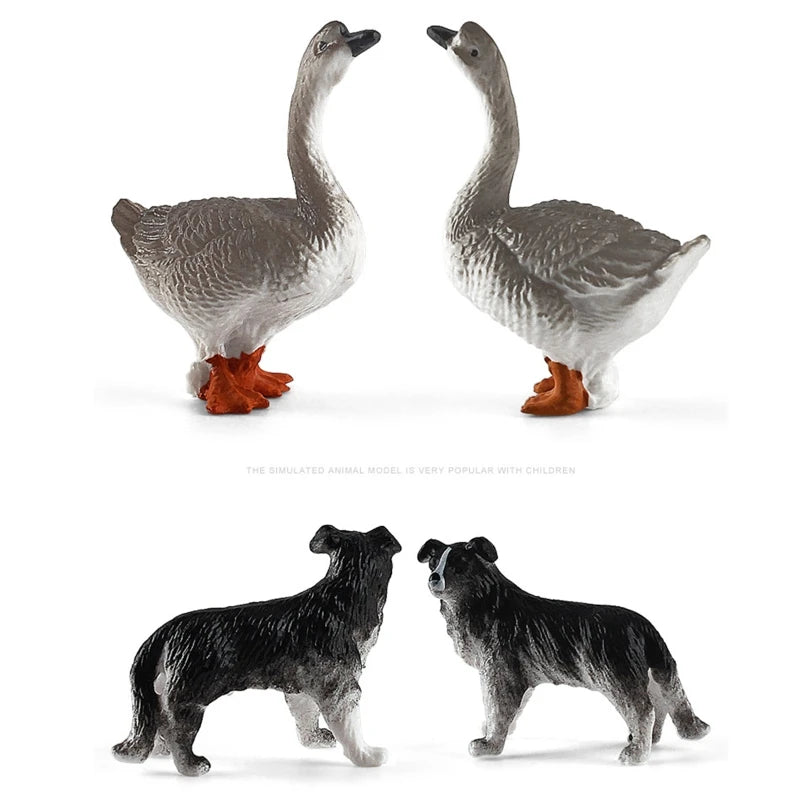 12pcs Mini Farm Animal Figurines Cartoon Realstic Animal Statue Toys Pvc Farm Barn Animals Playset for Cake Decoration