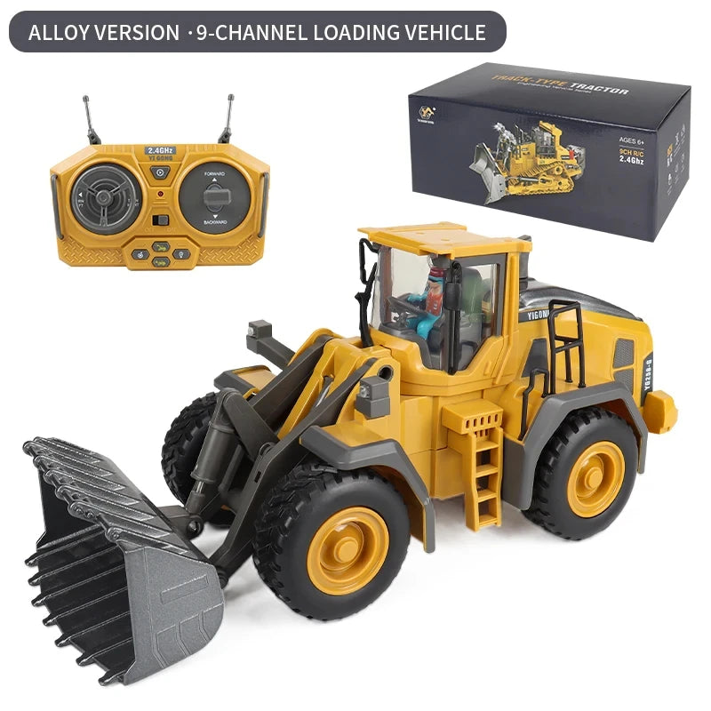 1:24 Scale 2.4G RC Construction Vehicle Toys Set for Kids: Excavator, Dump Truck, Loader, Bulldozer - Premium Alloy & Plastic