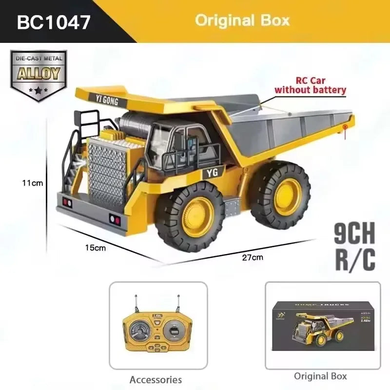 New Remote Control Engineering Vehicle Crawler Truck Bulldozer Toys RC Excavator Dumper Car 2.4G For Boys Kids Holiday Toy Gifts