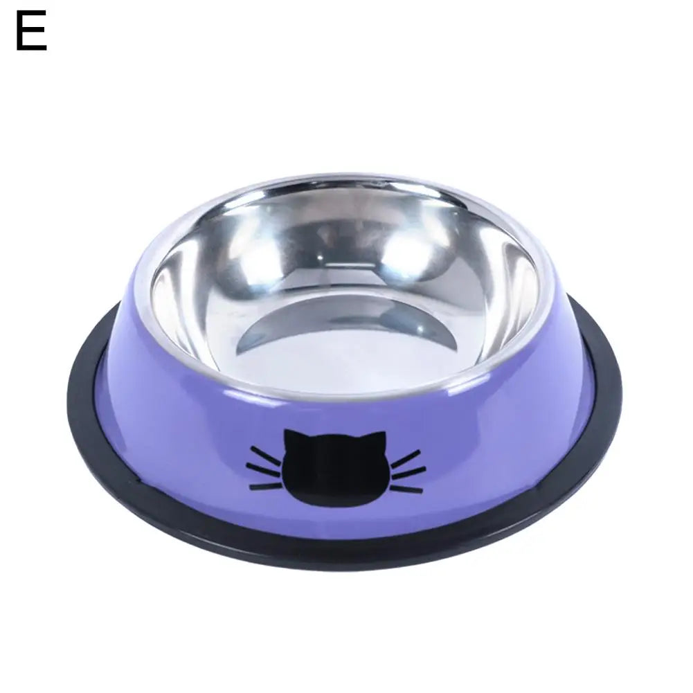 Pet Dog Cat Bowl Dog Water Bowl with Non-Slip Rubber Base, Metal Insulated Stainless Steel Cat Bowls, Double Wall Cat Bowl