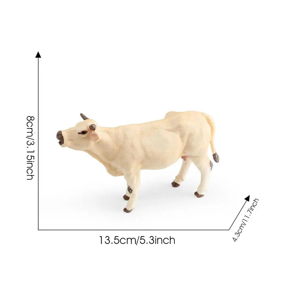 Farm Cattle Toy Realistic Miniatures Cattle Cow Figurine Garden Cattle Figurines Collection Model Toy For Kids Gift
