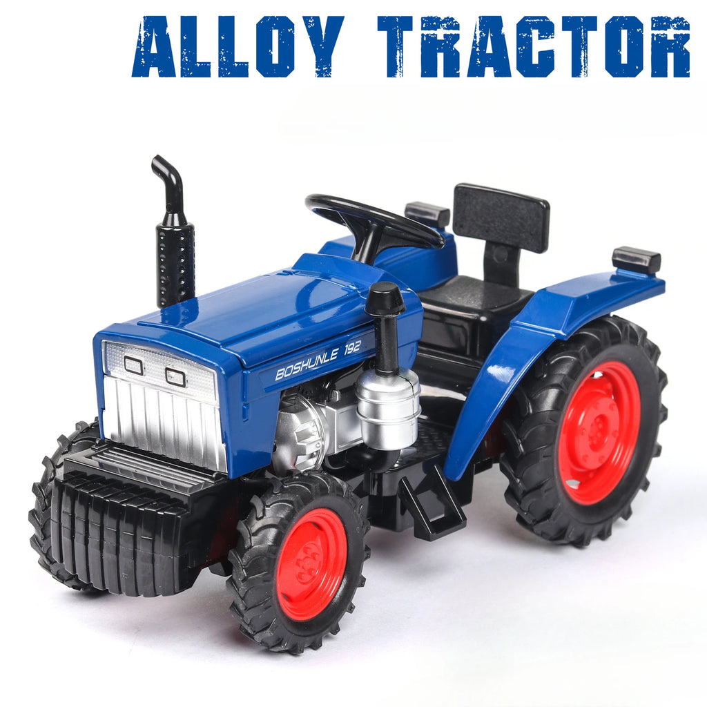 1/32 Farm Specific Tractor Model Toy Car Alloy Body Simulation Sound Light Pull Back Vehicles Collection for Boys Birthday Gifts