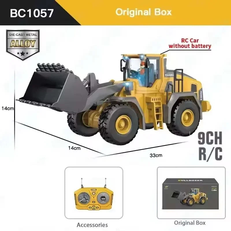 New Remote Control Engineering Vehicle Crawler Truck Bulldozer Toys RC Excavator Dumper Car 2.4G For Boys Kids Holiday Toy Gifts
