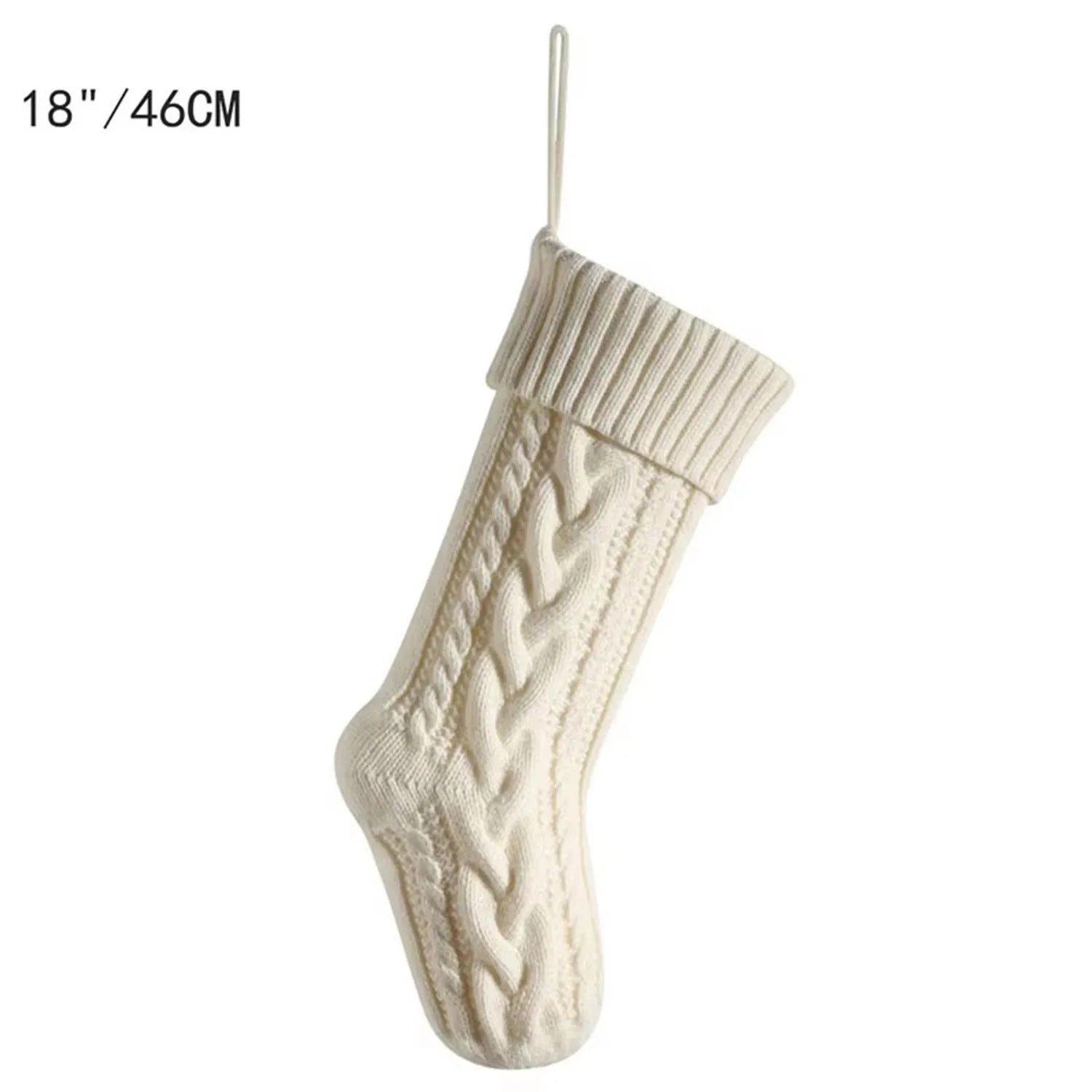 Christmas Fun Stockings For Kids Large Size Cable Knit Stocking Christmas Decorations Gife For Family Party