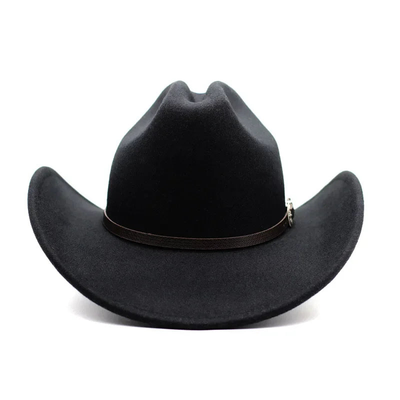 Vintage Western Cowboy Hat for Men Women with Shapeable Wide Brim Cowgirl Felt Hat Cloche Church Sombrero Hombre Caps