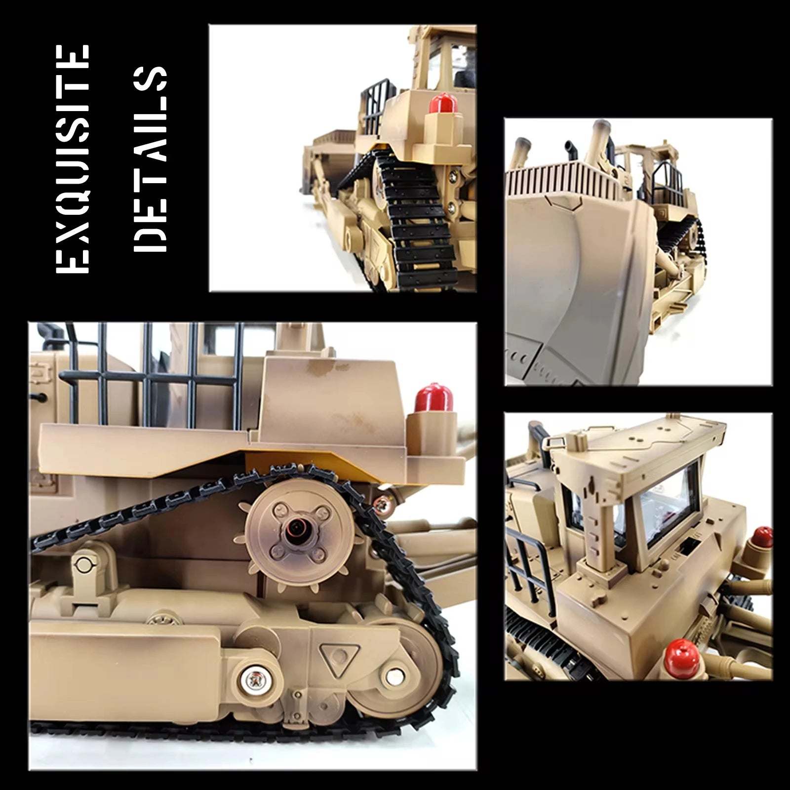 HUINA 1554 1:16 RC Truck Model Remote Controlled Bulldozer D9R 1:18 Alloy Tractor Cars Engineering Cars Trucks Toys Boys Gifts