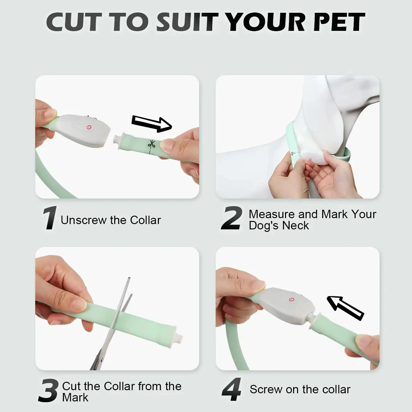 USB Rechargeable Glowing Collar for Large and Small Dogs LED Glowing Dog Collar 9 Flashing Modes Adjustable Soft Silicone Collar