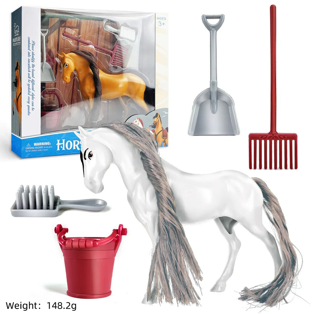 Ranch horse model toys, farm animal collection educational toys, suitable for birthday and Christmas festival gifts