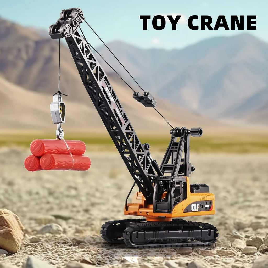 Alloy bulldozer excavator model, crane mixer toy, metal body simulation engineering vehicle for boy birthday gift light toy