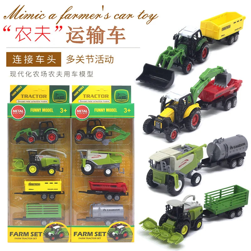 Alloy Farmer's Car Model Harvester Tractor Farm Toy Car Car Model Children's Gift