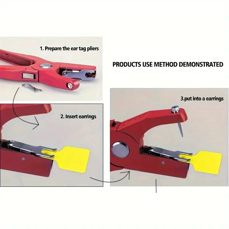 Ear Tag Pliers Livestock Animal Ear Tagging Gun Applicator For Sheep Goat Pig Cattle Rabbit Veterinary Marker Clamp Neddle