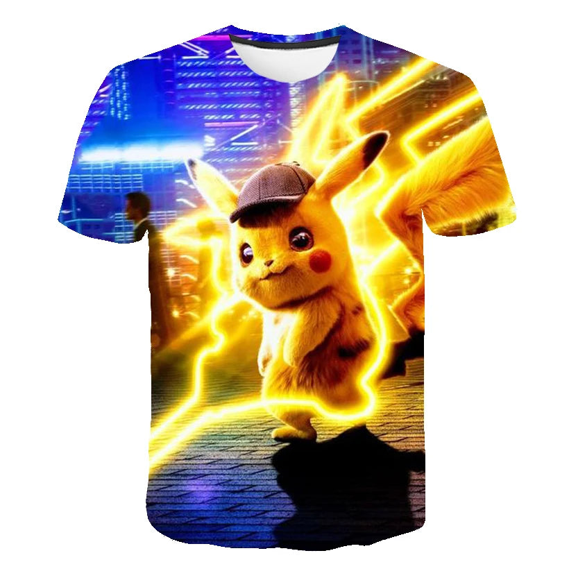2025 Japanese anime Pok é mon cartoon children's top T-shirt short sleeved boy and girl Pikachu cartoon top