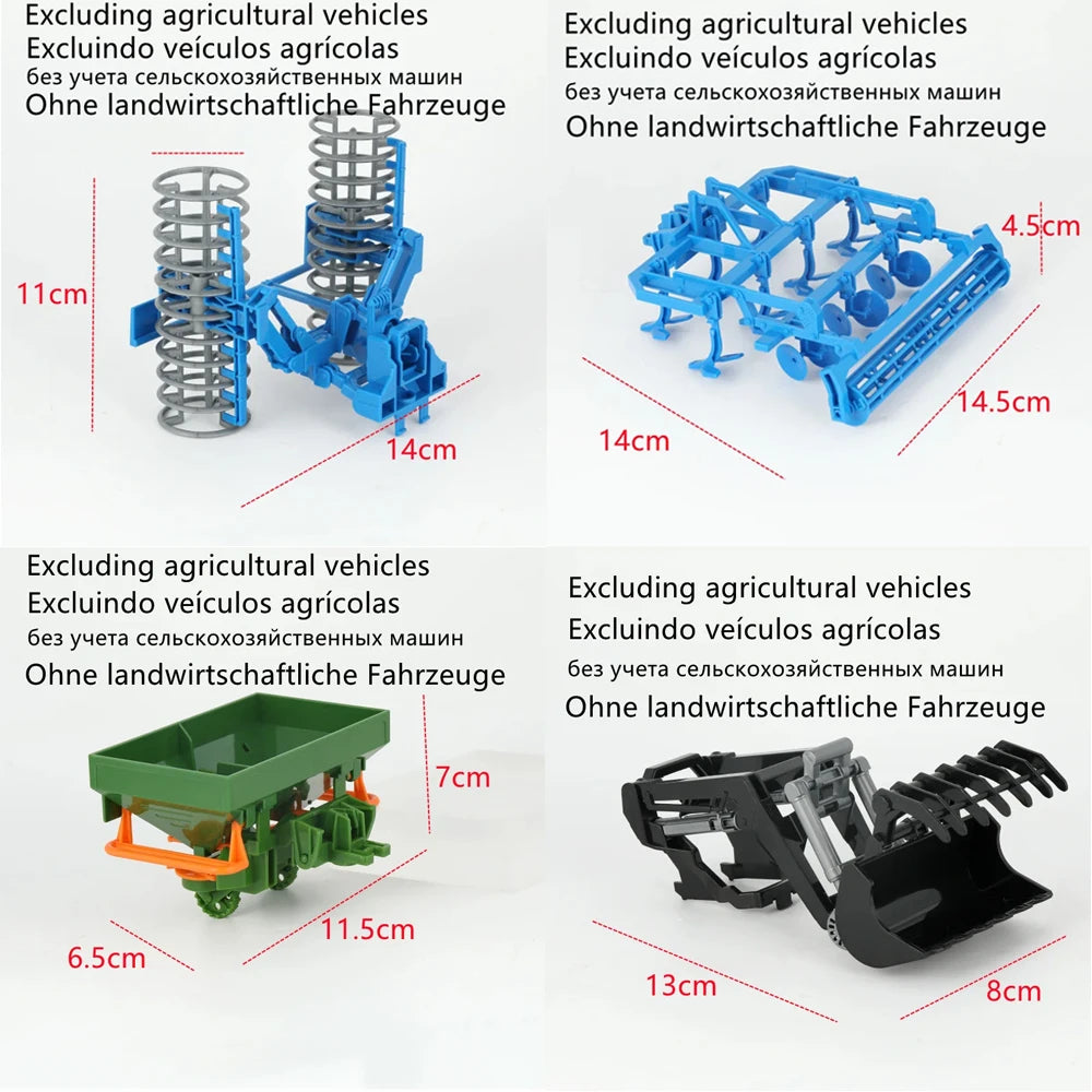 Farmer Truck 1/24 Inertia Farmer's Combined Soil Preparation Vehicle For Kids Scene Simulation Toys for Boys Christmas Gifts