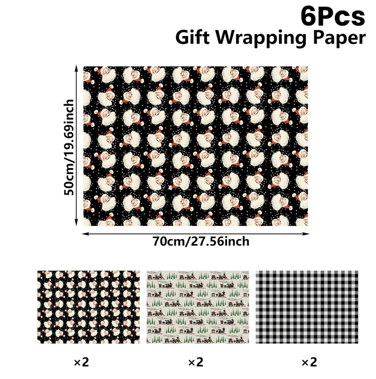 Christmas Wrapping Paper 50*70cm Christmas Kraft Paper Gift Wrap with Snowflake for Xmas Party Gift Packing DIY Crafts Papers