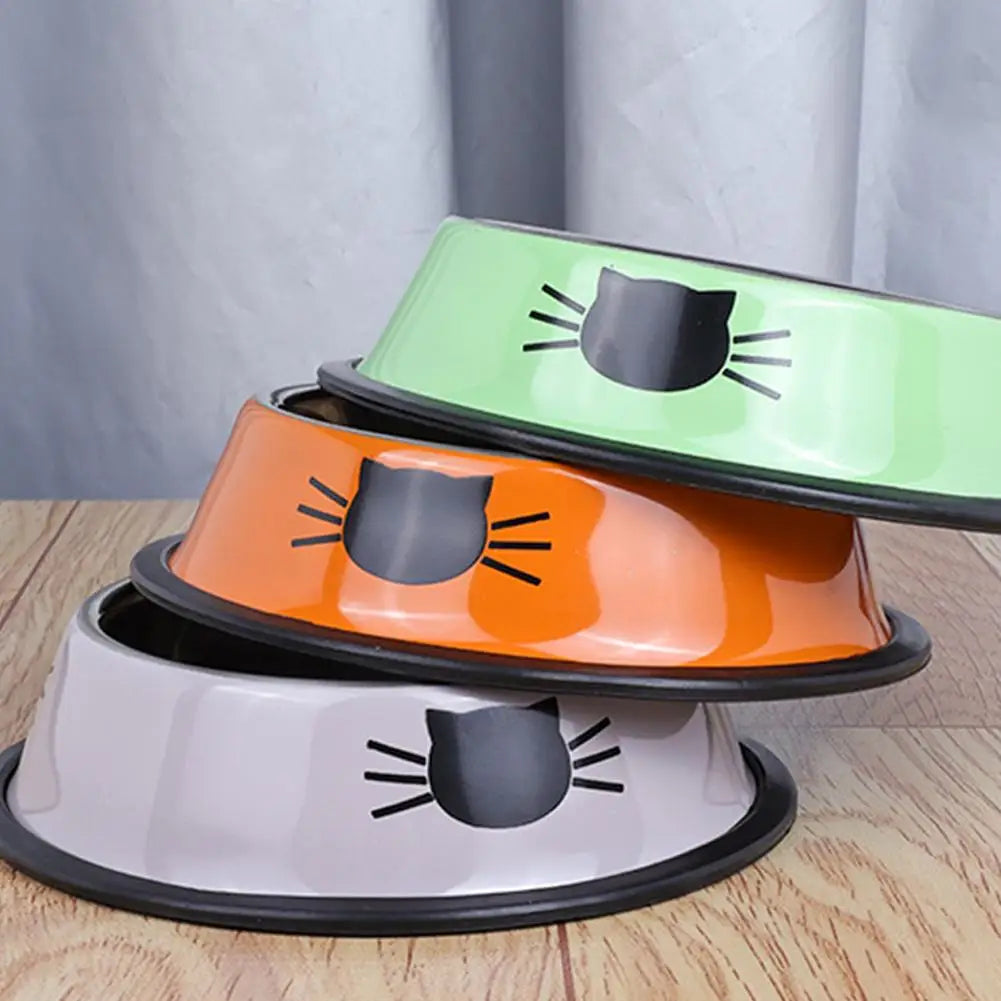Pet Dog Cat Bowl Dog Water Bowl with Non-Slip Rubber Base, Metal Insulated Stainless Steel Cat Bowls, Double Wall Cat Bowl
