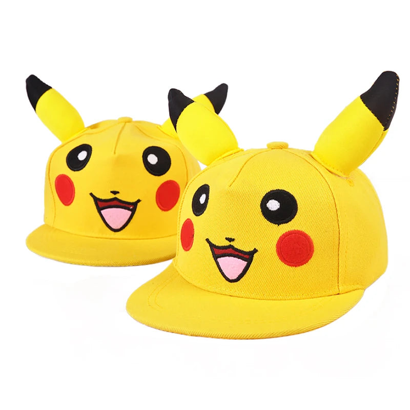 Pokemon Anime Cartoon Series Children Hat Flat brimmed hat Sun Hat Adjustable Adult Outdoor Sports Baseball Cap Cosplay Gifts