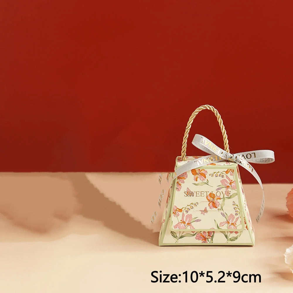 Christmas Gift Paper Bags Transparent Window For Candy Cookie Nougat Packaging Xmas New Year Party Decora