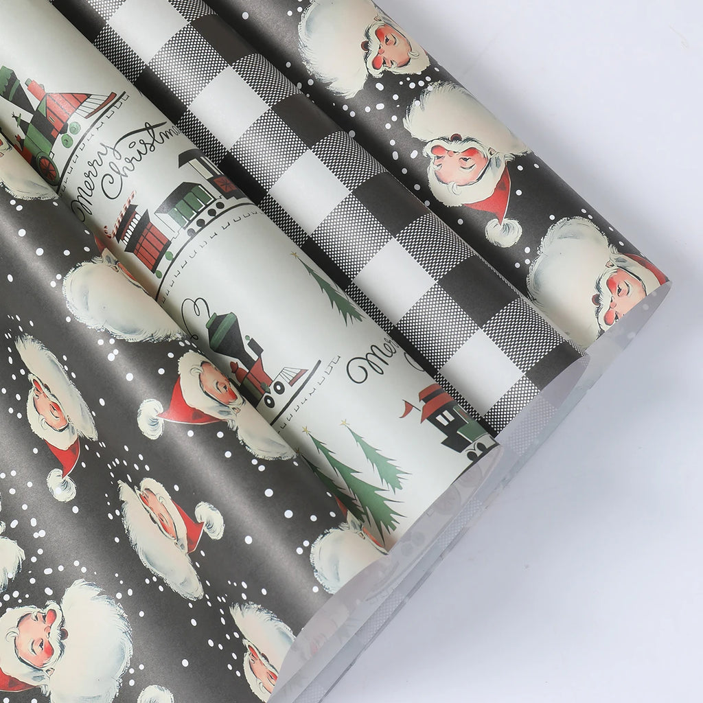 Christmas Wrapping Paper 50*70cm Christmas Kraft Paper Gift Wrap with Snowflake for Xmas Party Gift Packing DIY Crafts Papers