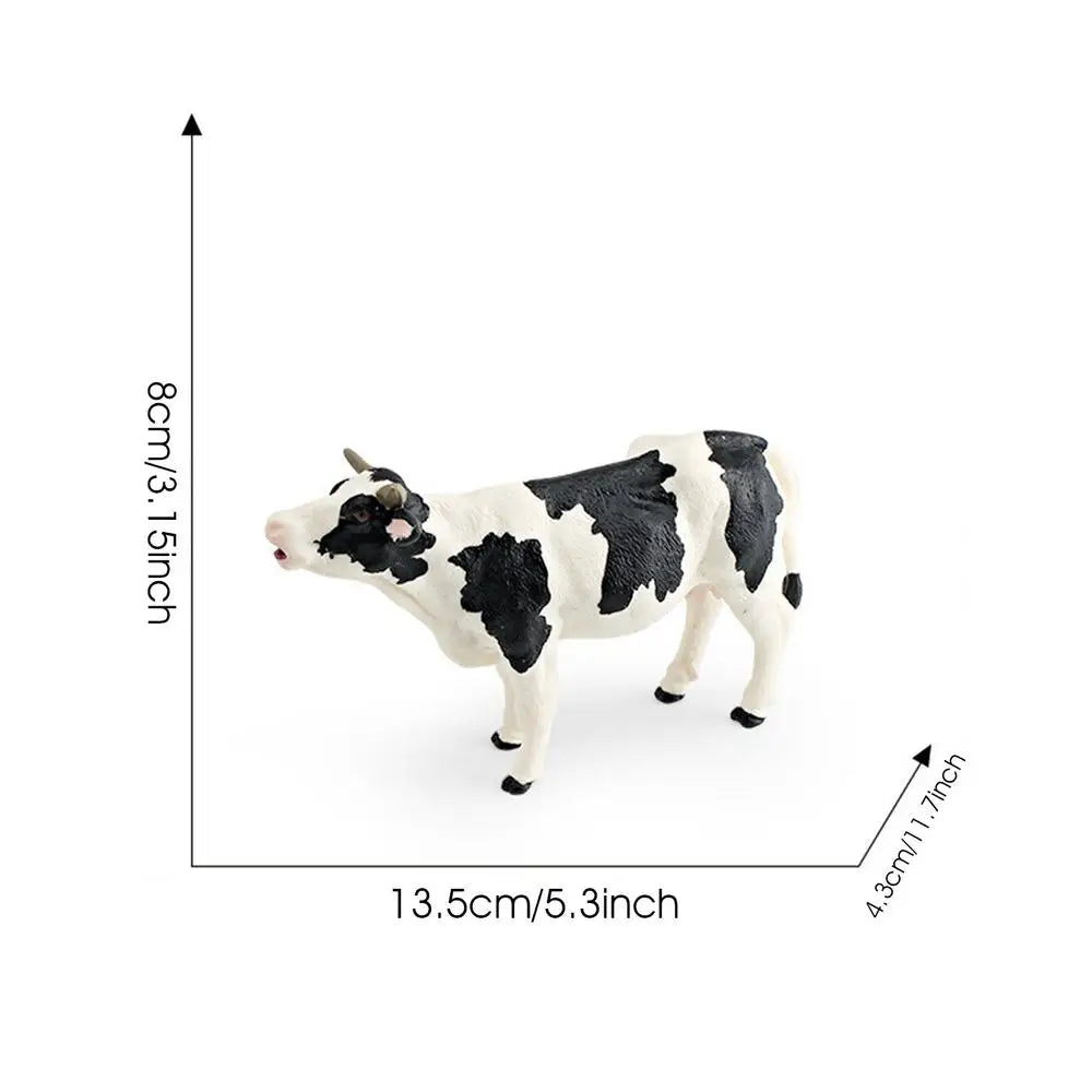 Farm Cattle Toy Realistic Miniatures Cattle Cow Figurine Garden Cattle Figurines Collection Model Toy For Kids Gift
