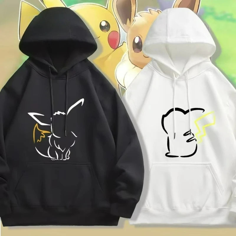 Pok É Mon Handheld Hooded Sweatshirt for Men and Women in Autumn and Winter New Y2K Harajuku Style Plus Size Casual Chain Mode